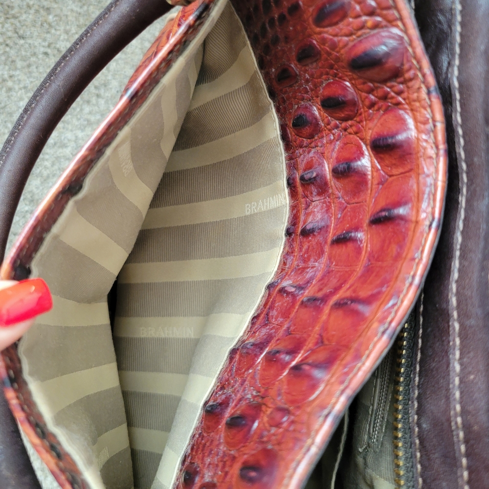 Brahmin RUBY PECAN AZUMA Satchel Shoulder Bag Crossbody - Picture 6 of 8